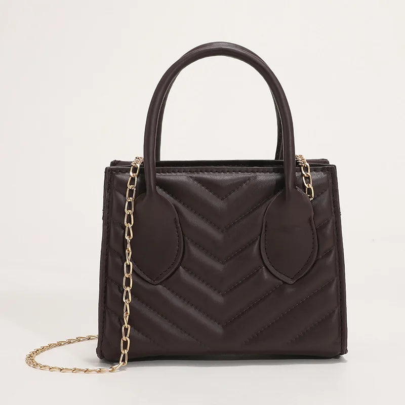 Women Embroidered Shoulder Bag Chain Small Square Bag