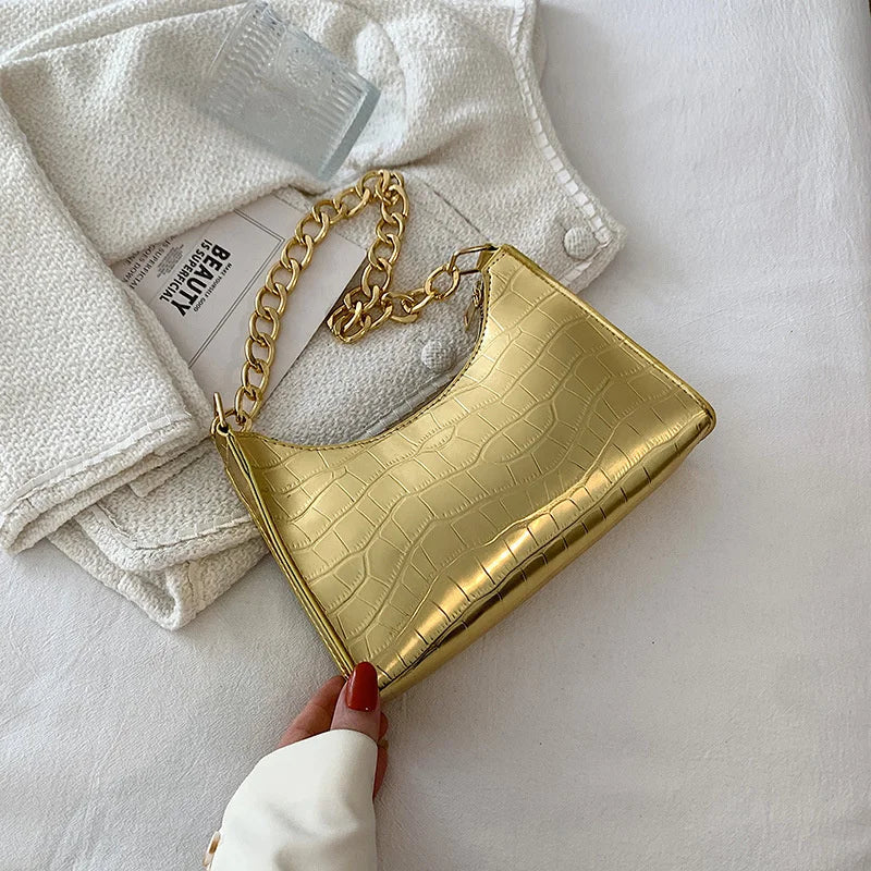 Women Solid PU Leather Handbags Totes Lady Daily Shopping Chain Shoulder Bags