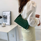 Women Solid PU Leather Handbags Totes Lady Daily Shopping Chain Shoulder Bags