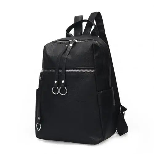 Women Pu Leather Backpack Large Capacity School Bag