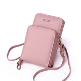 Women Solid Soft Leather Shoulder Bag Multi-function Zipper Messenger