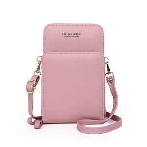 Women Solid Soft Leather Shoulder Bag Multi-function Zipper Messenger