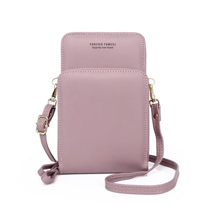 Women Solid Soft Leather Shoulder Bag Multi-function Zipper Messenger