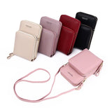 Women Solid Soft Leather Shoulder Bag Multi-function Zipper Messenger