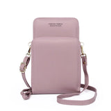 Women Solid Soft Leather Shoulder Bag Multi-function Zipper Messenger