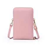 Women Solid Soft Leather Shoulder Bag Multi-function Zipper Messenger