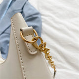Women Solid Subaxillary Bags Ladies Single Strap Chain Shopping Handbags