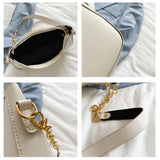Women Solid Subaxillary Bags Ladies Single Strap Chain Shopping Handbags