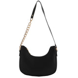 Women Solid Subaxillary Bags Ladies Single Strap Chain Shopping Handbags
