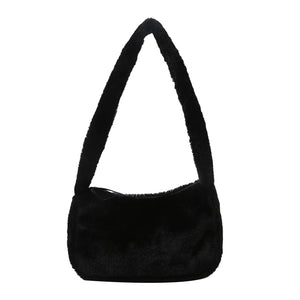 Plush Vintage Handbag Street Purses Top-handle Bag