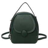 Solid Zipper Mini Backpack Soft Faux Leather Handbag Satchel Bag