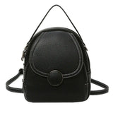 Women Zipper Mini Backpack Faux Leather Satchel Bag
