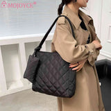 Women Solid Zipper Shoulder Bag Large Capacity Underarm Bag