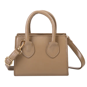 Women Solid Crossbody Handbag PU Female Travel Shoulder Top-Handle Bags