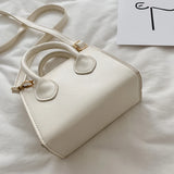 Solid Crossbody Handbag PU Female Top-Handle Bags