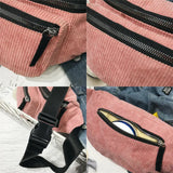 Women Solid Waist Fanny Pack Zipper Waist Bag Chest Tote Purse