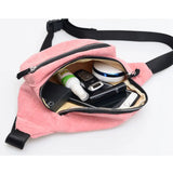 Women Solid Waist Fanny Pack Zipper Waist Bag Chest Tote Purse