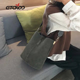Women Solid Pattern Shoulder Bag Capacious Handbag Retro Shopping Bags