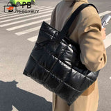 Women Space Padded Nylon Quilted Lattice Top-handle Bag