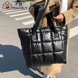 Women Space Padded Nylon Quilted Lattice Top-handle Bag