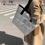 Women Space Padded Nylon Quilted Lattice Top-handle Bag