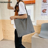 Women Spring Floral Plaid Print Handbags Casual Shoulder Bags