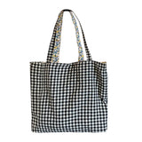Women Spring Floral Plaid Print Handbags Casual Shoulder Bags