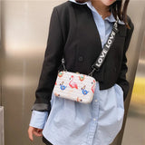 Women Mini Square Box Crossbody Bag Hardshell Wide Strap Handbag