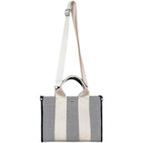 Canvas Striped Shoulder Bag Large Capacity Mommy Portable Handbags