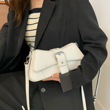 Square Leather Crossbody Bag Women's Messenger Purse Handbag