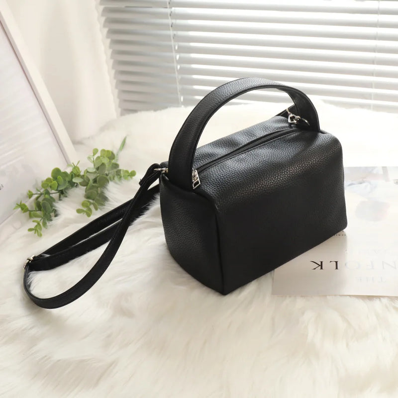 Women Square Tote Soft Handle PU Leather Handbag Messenger Bag