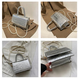 Women Stone Pattern Crossbody Bags Beads Chain Shoulder Handbag
