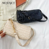 Women Stone Pattern PU Leather Handbags Lady Pure Shoulder Underarm Bag