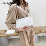 Women Stone Pattern PU Leather Handbags Lady Pure Shoulder Underarm Bag