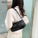 Women Stone Pattern PU Leather Handbags Lady Pure Shoulder Underarm Bag