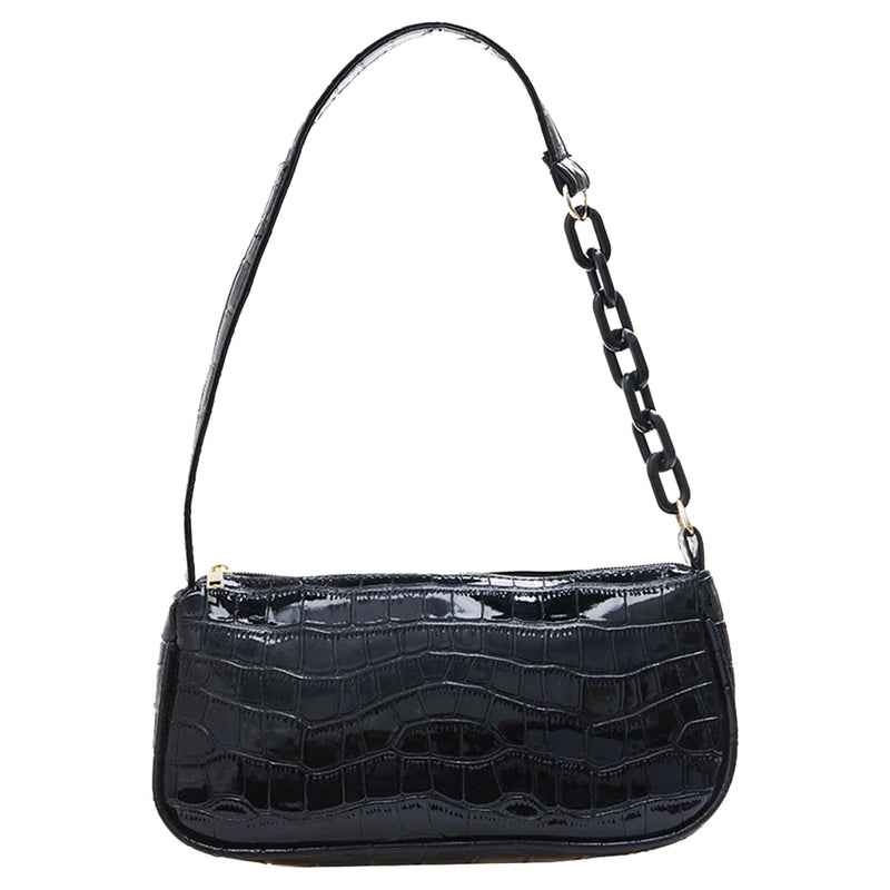 Women Stone Pattern PU Leather Handbags Lady Pure Shoulder Underarm Bag