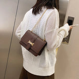 Stone Pattern Shoulder Bag Women Chain Cover Handbag Female Crossbody Messenger