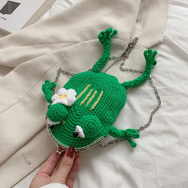 Cartoon Style Lady Chains Shoulder Messenger Bag Kawali Purse