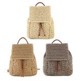 Straw Backpack Beach Top Handle Bag Casual Woven Shoulder Bag