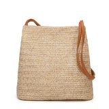 Women Straw Bag Bohemian Rattan Beach Handbag Kintted Crossbody Bucket Bags
