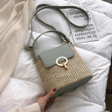 Women Straw Bags Small Bucket Bag Woven Summer Crossbody Bags