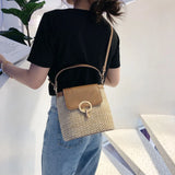 Women Straw Bags Small Bucket Bag Woven Summer Crossbody Bags