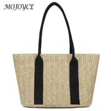 Straw Female Clutch Large Capacity Armpit Bag for Lady with Zipper
