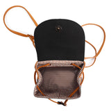 Embroidered Straw Shoulder Backpack Boho Beach Woven Schoolbags