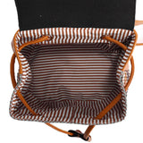 Embroidered Straw Shoulder Backpack Boho Beach Woven Schoolbags