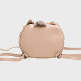 Boho Straw Shoulder Backpack with Tassel - Beach Bucket Bag