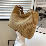 Retro Large Capacity Straw Shoulder Bag for Women
