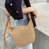 Women Straw Shoulder Bags Purses and Handbags Casual Beach Hobo Bag