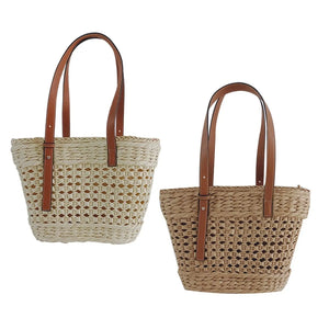 Women Straw Woven Handbag Beach Tote Seaside Summer Vacation Boho
