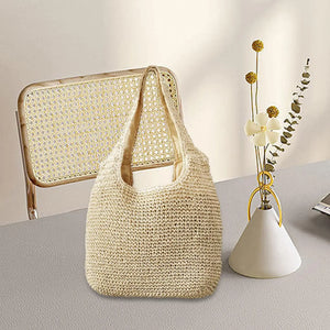 Women Straw Woven Shoulder Hand Large Weaving Casual for Vacation
